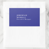 Diepblauwe minimalistische moderne vlakte rechthoekige sticker (Tas)