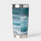 Diepblauwe Oceaangolf Aangepaste Afbeelding Gepers Geïsoleerde Drinkbeker (Rechts)