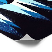 Diepblauwe pinguïn Koel IJs Sneeuw Winter Antarcti Poster (Hoek)