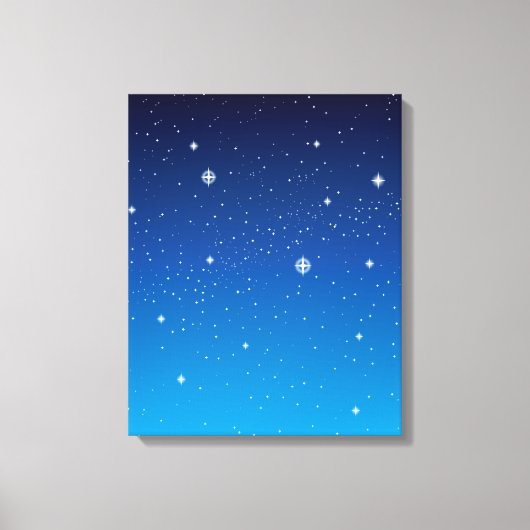 Diepblauwe sterrenhemel canvas afdruk (Voorkant)