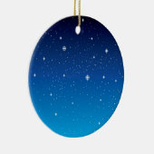 Diepblauwe sterrenhemel keramisch ornament (Rechts)