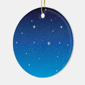 Diepblauwe sterrenhemel keramisch ornament (Links)