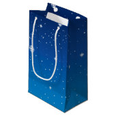 Diepblauwe sterrenhemel klein cadeauzakje (Voorkant Gekanteld)