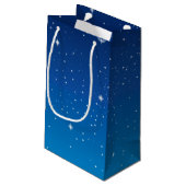Diepblauwe sterrenhemel klein cadeauzakje (Achterkant Gekanteld)