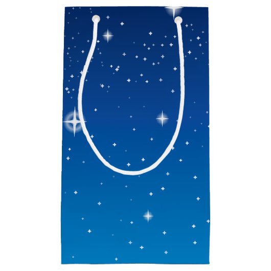 Diepblauwe sterrenhemel klein cadeauzakje (Voorkant)