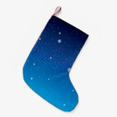 Diepblauwe sterrenhemel kleine kerstsok (Voorkant (Hangend))