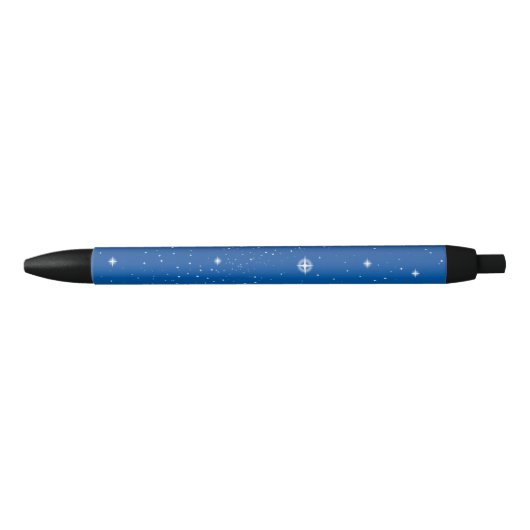 Diepblauwe sterrenhemel zwarte inkt pen (Voorkant)