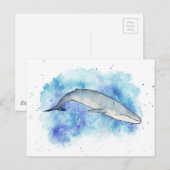 Diepblauwe walvis briefkaart (Voorkant / Achterkant)