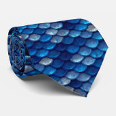Diepblauwe zee stropdas (Opgerold)