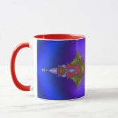 Diepblauwige Fractal met Stroming Mok (Links)