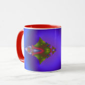 Diepblauwige Fractal met Stroming Mok (Voorkant links)