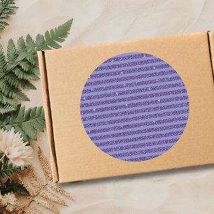 Diepe Amethist Glitter Horizontale Strepen Stijl Ronde Sticker