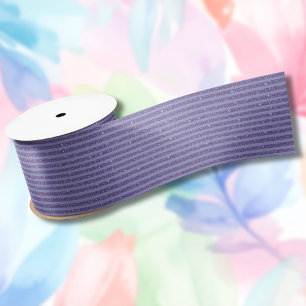 Diepe Amethist Glitter Horizontale Strepen Stijl Satijnen Lint