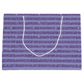 Diepe Amethist Glitter Stijl Horizontale Strepen Groot Cadeauzakje (Voorkant)