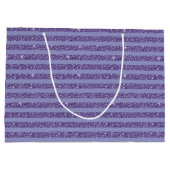 Diepe Amethist Glitter Stijl Horizontale Strepen Groot Cadeauzakje (Achterkant)