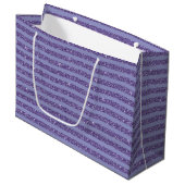 Diepe Amethist Glitter Stijl Horizontale Strepen Groot Cadeauzakje (Voorkant Gekanteld)