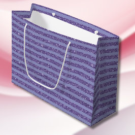 Diepe Amethist Glitter Stijl Horizontale Strepen Groot Cadeauzakje