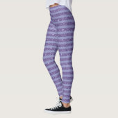 Diepe Amethist Glitter Stijl Horizontale Strepen  Leggings (Links)