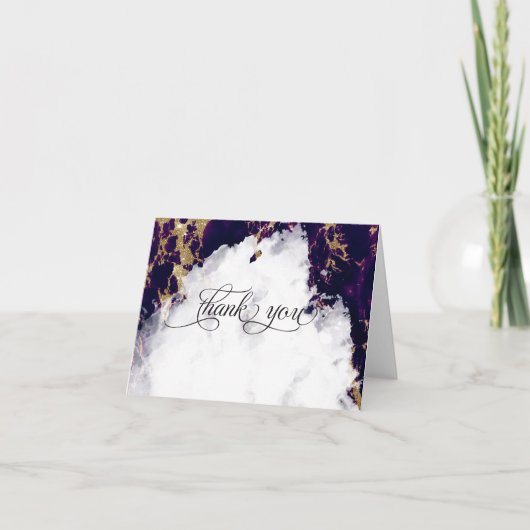 Diepe Amethist Waterverf Geode BarefootBride™ Bedankkaart (Voorkant)