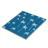 Diepe aqua en witte palmbomen tegeltje (Zijkant)