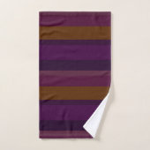 Diepe Aubergine & Mosterd Horizontale Strepen Bad Handdoek (Handdoek)