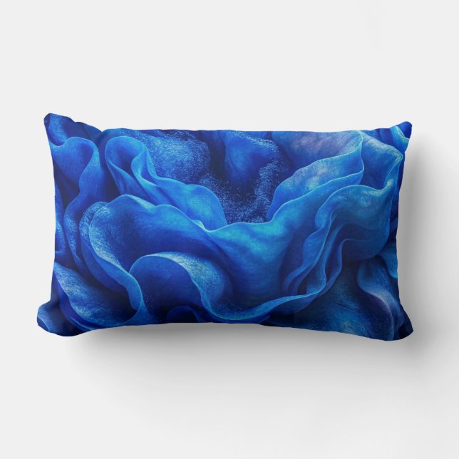 "Diepe Blauwe Abstracte Golf Kussenhoes Kussen (Voorkant)