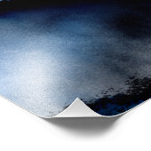 Diepe Blauwe Berg Maan Foto Afdruk (Hoek)