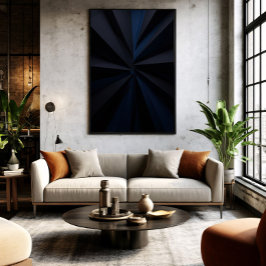 Diepe Blauwe Draaikolk Poster