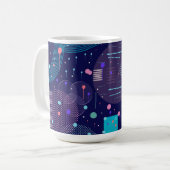 Diepe Blauwe Dromen Abstracte Kunst Koffiemok (Voorkant links)