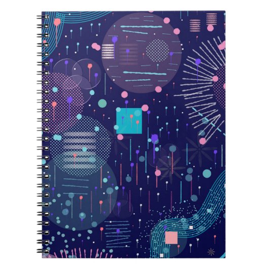 Diepe Blauwe Dromen Abstracte Kunst Notitieboek (Voorkant)