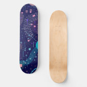 Diepe Blauwe Dromen Abstracte Kunst Persoonlijk Skateboard (Voorkant)
