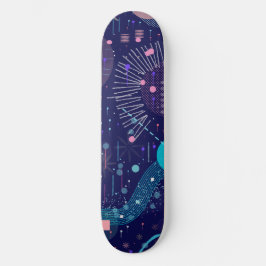 Diepe Blauwe Dromen Abstracte Kunst Persoonlijk Skateboard