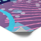 Diepe Blauwe Dromen Abstracte Kunst Poster (Hoek)