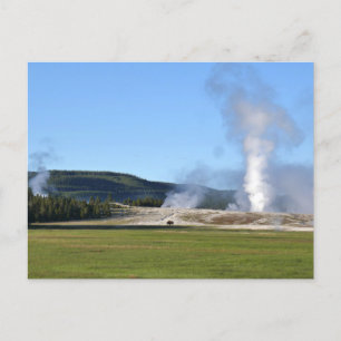 Diepe Blauwe Geiser en Bizon bij Yellowstone Briefkaart