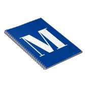 Diepe Blauwe Initiële Letter Monogram Modern Stijl Notitieboek (Rechterzijde)