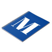 Diepe Blauwe Initiële Letter Monogram Modern Stijl Notitieboek (Linkerzijde)