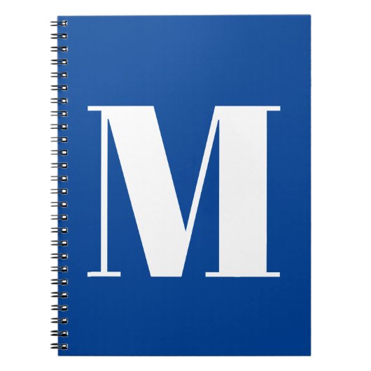 Diepe Blauwe Initiële Letter Monogram Modern Stijl Notitieboek (Voorkant)