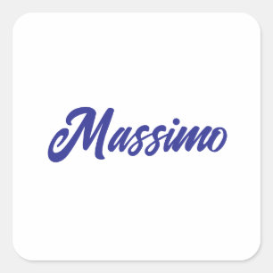 Diepe Blauwe Kleur Eenvoudig Moderne Eigen Naam Ca Vierkante Sticker