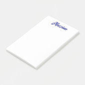 Diepe Blauwe Kleur Eenvoudige Moderne Eigen Naam C Post-it® Notes (Schuin)
