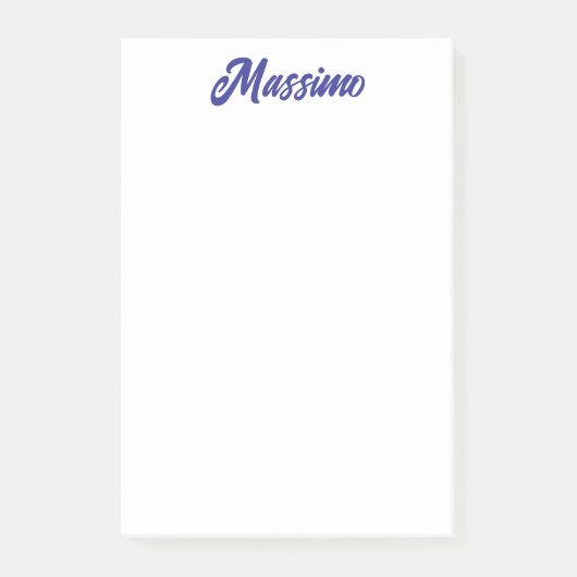 Diepe Blauwe Kleur Eenvoudige Moderne Eigen Naam C Post-it® Notes (Voorkant)