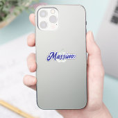 Diepe Blauwe Kleur Eenvoudige Moderne Eigen Naam C Sticker (Telefoon)