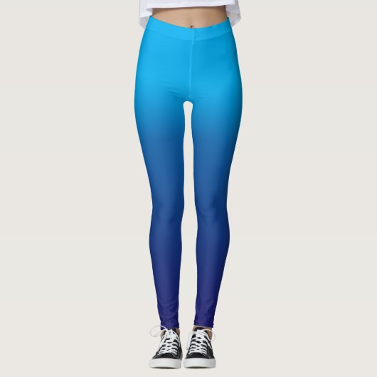 Diepe blauwe textuur leggings (Voorkant)