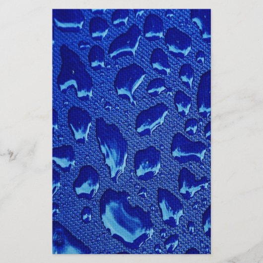 Diepe blauwe waterdruppels briefpapier (Voorkant)