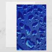Diepe blauwe waterdruppels briefpapier (Voorkant / Achterkant)
