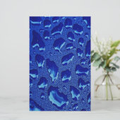Diepe blauwe waterdruppels briefpapier (Staand voorkant)