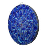 Diepe blauwe waterdruppels dartbord (Voorkant Rechts)