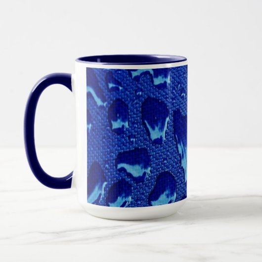 Diepe blauwe waterdruppels mok (Links)