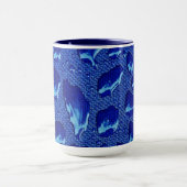 Diepe blauwe waterdruppels mok (Midden)