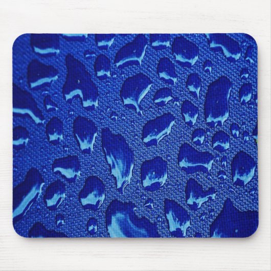 Diepe blauwe waterdruppels muismat (Voorkant)