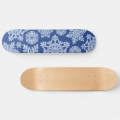 Diepe blauwe winterwinter, bevroren Snowflakes ker Persoonlijk Skateboard (Horizontaal)
